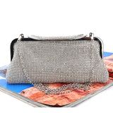 Satin Rhinestone Hobo Evening Bag Clutch Wedding Purse