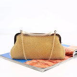 Satin Rhinestone Hobo Evening Bag Clutch Wedding Purse