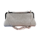Satin Rhinestone Hobo Evening Bag Clutch Wedding Purse
