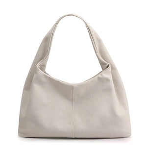 Canvas Small Hobo Women Handbag Beige Shopping Bag