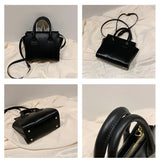 Small Trapeze Shoulder Crossbody Bag for Women - High Leather Tote Handbag