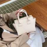 Small Trapeze Shoulder Crossbody Bag for Women - High Leather Tote Handbag