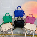 Small Trapeze Shoulder Crossbody Bag for Women - High Leather Tote Handbag
