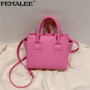 Small Trapeze Shoulder Crossbody Bag for Women - High Leather Tote Handbag