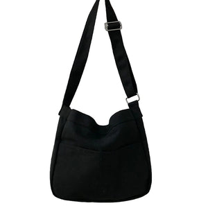 Solid Students Canvas Shoulder Bags Female Handbags Satchel Crossbody Bag Women