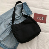 Solid Students Canvas Shoulder Bags Female Handbags Satchel Crossbody Bag Women