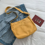 Solid Students Canvas Shoulder Bags Female Handbags Satchel Crossbody Bag Women