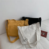 Solid Students Canvas Shoulder Bags Female Handbags Satchel Crossbody Bag Women