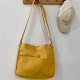 Solid Students Canvas Shoulder Bags Female Handbags Satchel Crossbody Bag Women