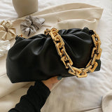Solid Tote Chain Strap Travel Crossbody Women Handbag Cloud Pouch