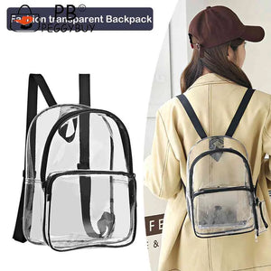 Transparent PVC Clear Waterproof School Backpack Large Capacity