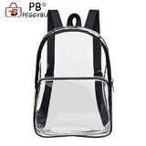 Transparent PVC Clear Waterproof School Backpack Large Capacity