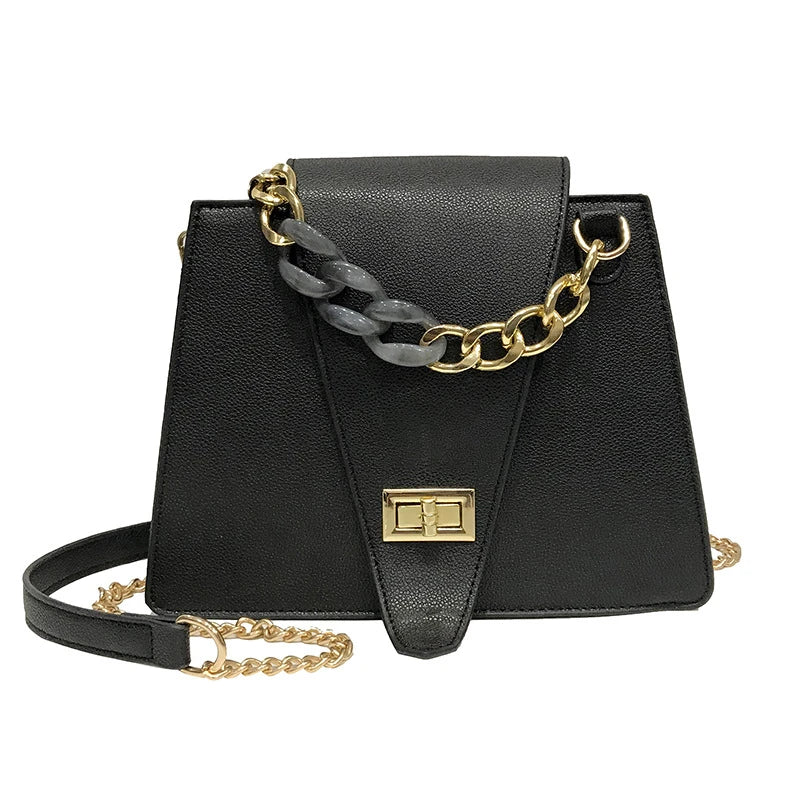 Trapezoid Handbags Women Bags Chain Buckle Shoulder Bag