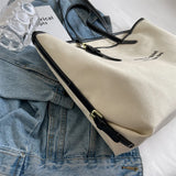 Canvas Tote Shoulder Bag Classic Cotton Large Capacity Soft Winter Package