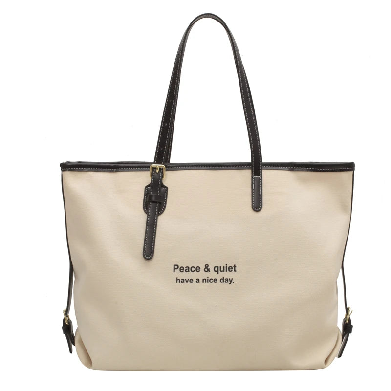 Canvas Tote Shoulder Bag Classic Cotton Large Capacity Soft Winter Package