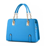 Pink Leather Handbag Large Capacity Women Shoulder Bag