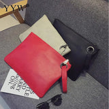 Women's Leather Wristlet Clutch Envelope Bag