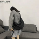 Solid Zipper Women's Nylon Hobo Crossbody Shoulder Bags Large Tote Purse