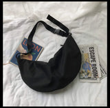 Solid Zipper Women's Nylon Hobo Crossbody Shoulder Bags Large Tote Purse