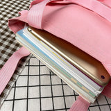 Canvas Shoulder Tote Bag for Women Retro Girls Student Bookbag