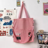 Canvas Shoulder Tote Bag for Women Retro Girls Student Bookbag