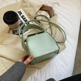 Vintage Retro Bucket Bag PU Leather Women's Tote Handbag