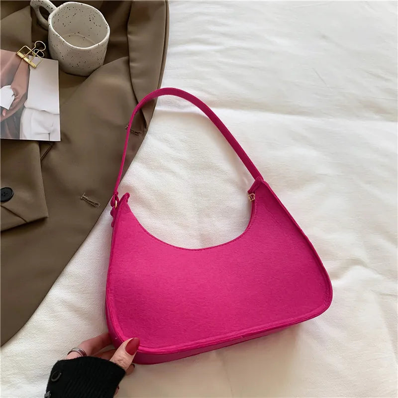 Solid Shoulder Bags Casual Women Underarm Bag Travel Armpit Shopping Pouch