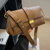 Solid Leather Crossbody Bag Casual Shoulder Bag Women's Bag Retro Texture
