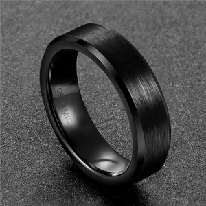 Men's Ceramic Ring Brushed 8mm/6mm/4mm Wedding Band Engagement Ring