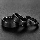 Men's Ceramic Ring Brushed 8mm/6mm/4mm Wedding Band Engagement Ring