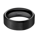 Men's Ceramic Ring Brushed 8mm/6mm/4mm Wedding Band Engagement Ring
