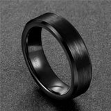 Men's Ceramic Ring Brushed 8mm/6mm/4mm Wedding Band Engagement Ring