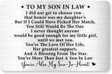 Engraved Metal Wallet Card Inserts for Son, Inspirational Gift for Him