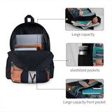 Soobin Backpacks Men's and Women's Print Backpack with Zip Pockets