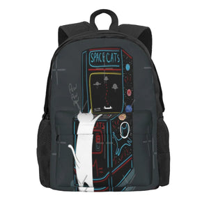 Space Cats Pew Pew Backpacks Men's Women Anime Backpack Female