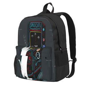 Space Cats Pew Pew Backpacks Men's Women Anime Backpack Female