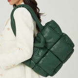 Quilted Cotton Handbag Large Tote Padded Crossbody Bag