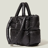 Quilted Cotton Handbag Large Tote Padded Crossbody Bag