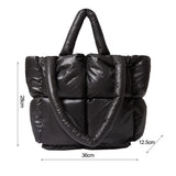 Quilted Cotton Handbag Large Tote Padded Crossbody Bag