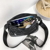 Nylon Cotton Shoulder Bag Flap Purse Handbag