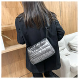 Nylon Cotton Shoulder Bag Flap Purse Handbag
