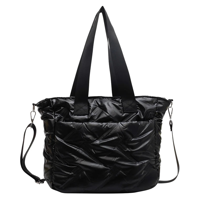 Space Quilted Bag Women Shoulder Handbag Winter Padded Female Cros