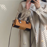 2021 Women Velvet Cylinder Bag Shoulder Mini Portable Bag