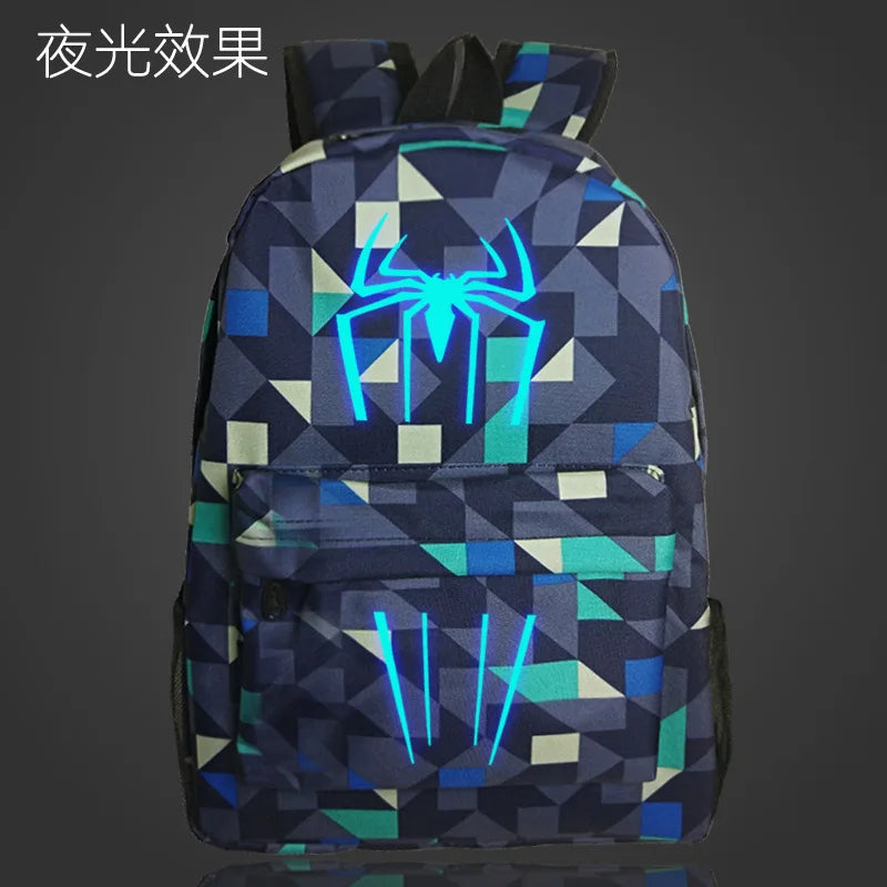 Spider-Man School Bag Luminous Laptop Backpack Superhero Capacity Mochilas