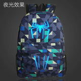 Spider-Man School Bag Luminous Laptop Backpack Superhero Capacity Mochilas