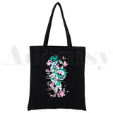 Spirited Away Canvas Print Shopping Bags Girls Life Casual Pacakge Hand Bag