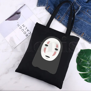 Spirited Away Canvas Print Shopping Bags Girls Life Casual Pacakge Hand Bag
