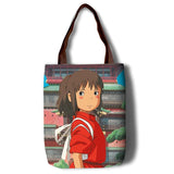 Spirited Away Canvas Tote Bag Large Capacity Shoulder Handbag