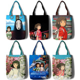Spirited Away Canvas Tote Bag Large Capacity Shoulder Handbag