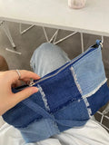 Splice Denim Axillary bags Women Shoulder bags Casual Handbags